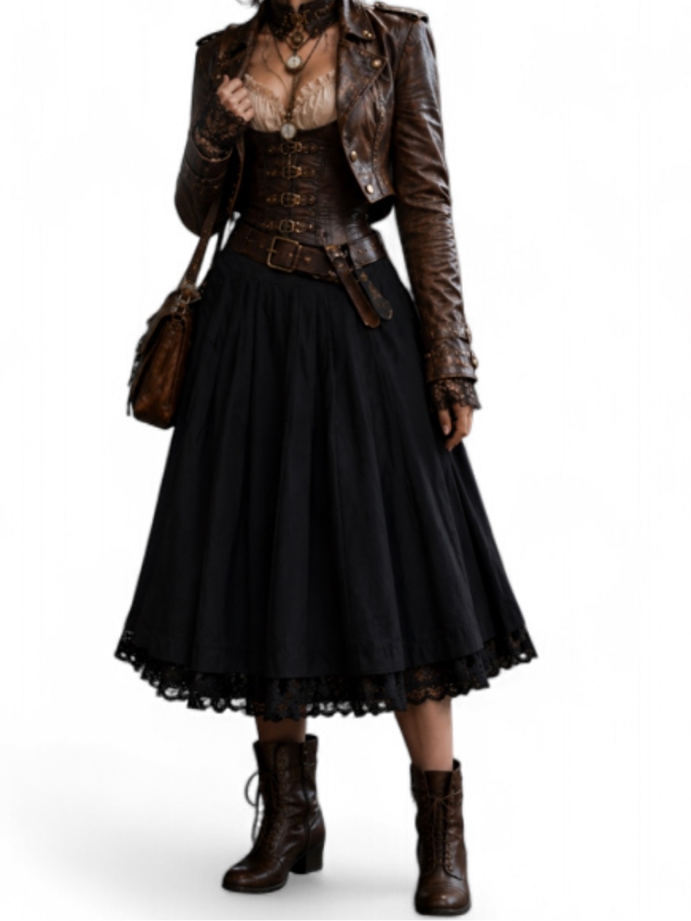 Romantic Goth 100% Wool Lace Trim
Black Midi Skirt | Ann Taylor Size 4